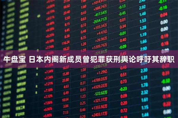 牛盘宝 日本内阁新成员曾犯罪获刑　舆论呼吁其辞职